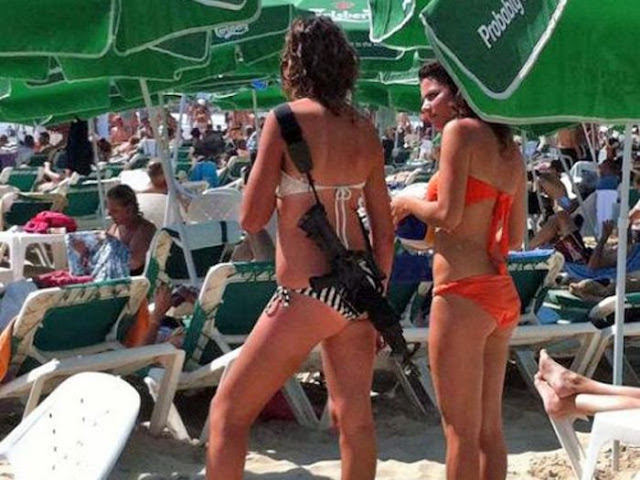 Αποτέλεσμα εικόνας για israel beach women rifle