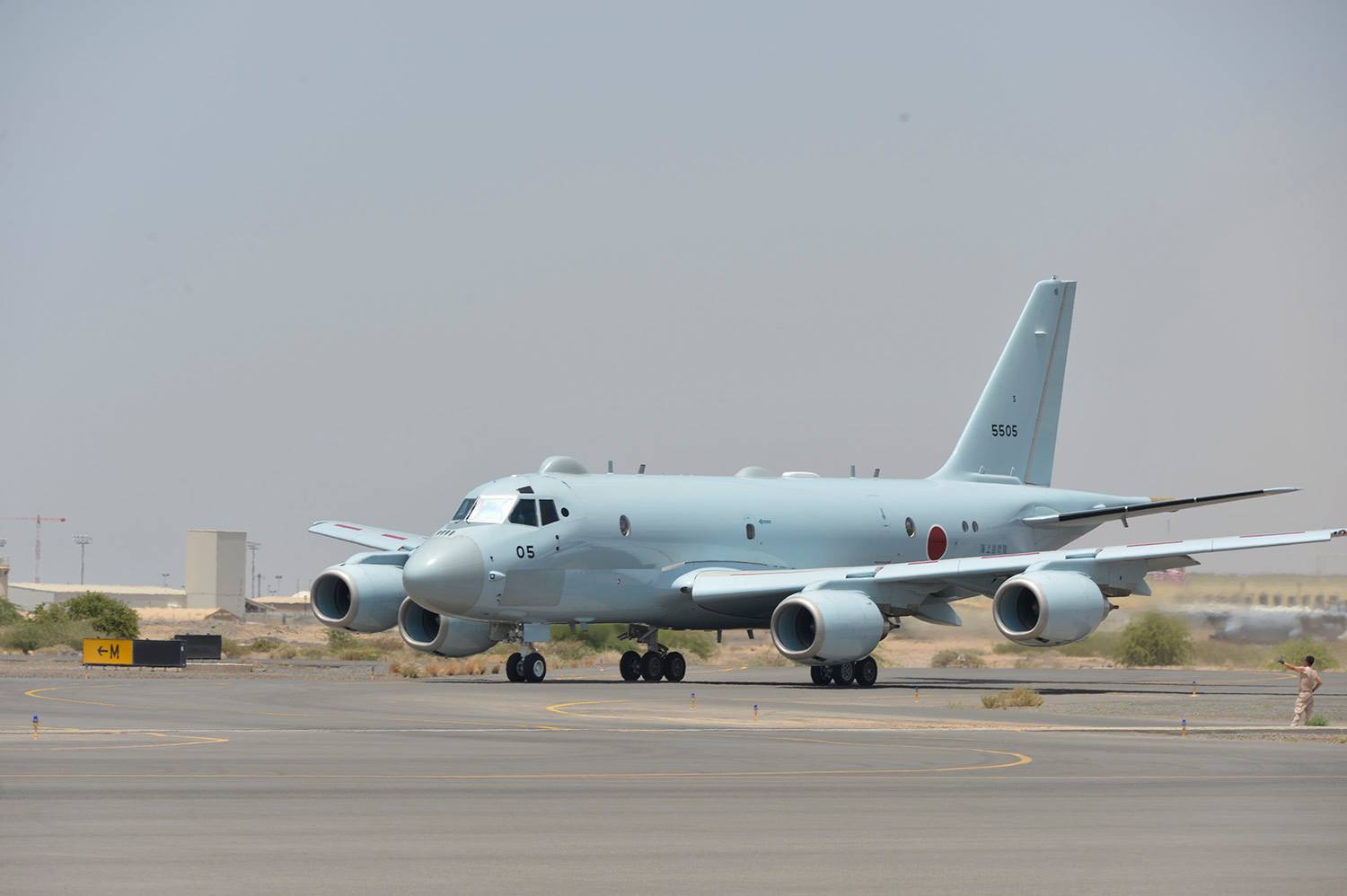 JMSDF P-1 arrives at Japan's first full-scale overseas military base in