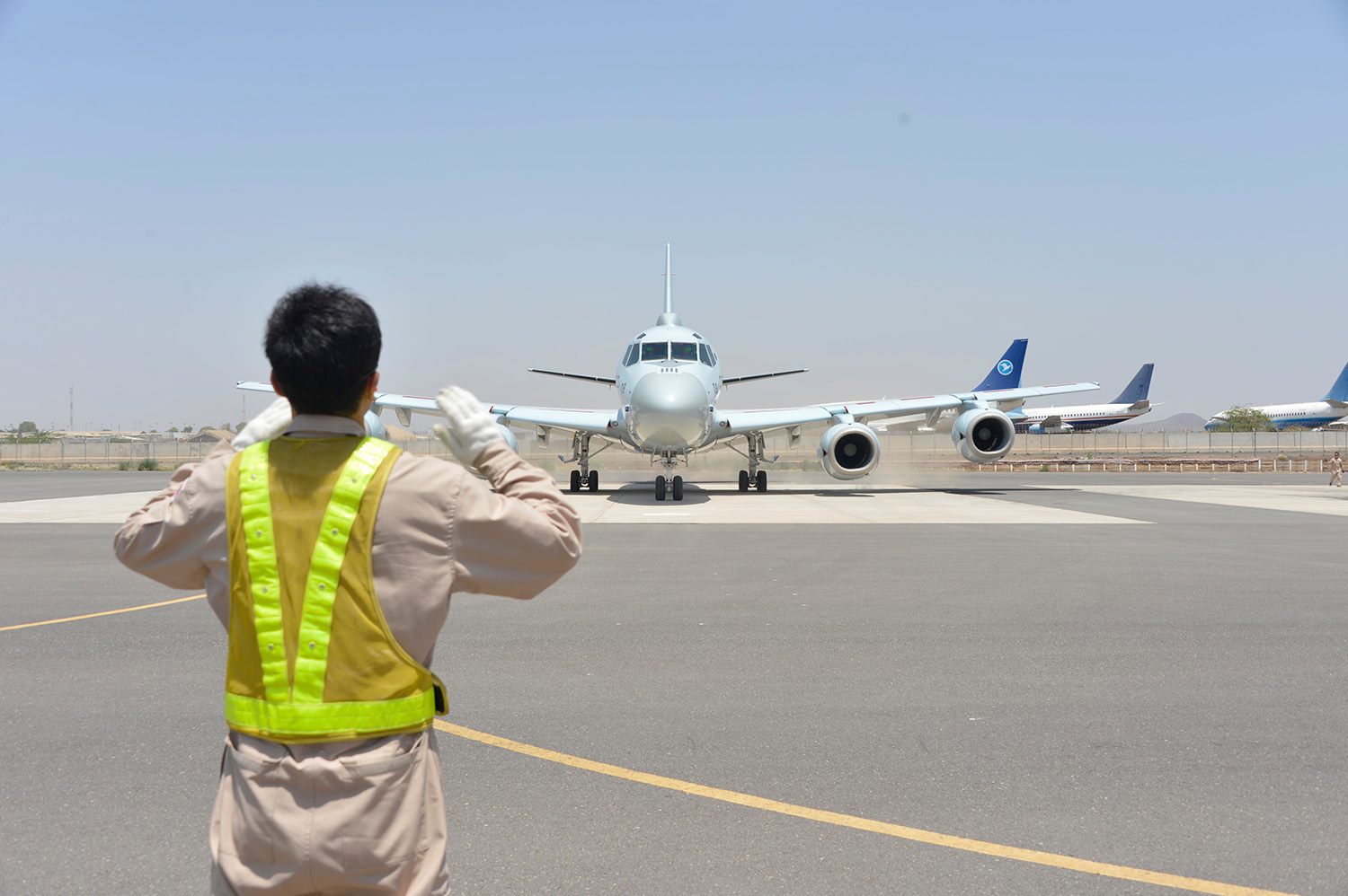 JMSDF P-1 arrives at Japan's first full-scale overseas military base in