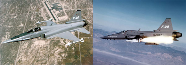 ()F-5E/F ȭ F-5G F-20̶  ȣ ޾, F-20 Ÿ̰Żũ ̸  ȴ.<br>
()F-20 Ÿ̰Żũ Ź ̻ ߻ 