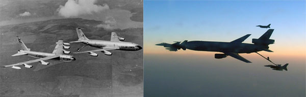 ()1957  KC-135 ߱   B-52 ݱ⸦ ϱ  ߵǾ. <ó:  ><br>
()KC-10 ߱ ü  DC-10   ߱ ߱ ۴ɷ KC-135    Ư¡̴. <ó:  >