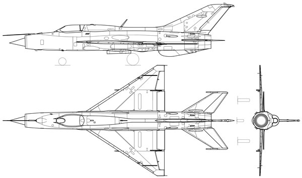 MiG-21 ǽ.    ϵ Ÿ(Tailed Delta) ̴. <ó: (cc) Kaboldy at Wikimedia.org>