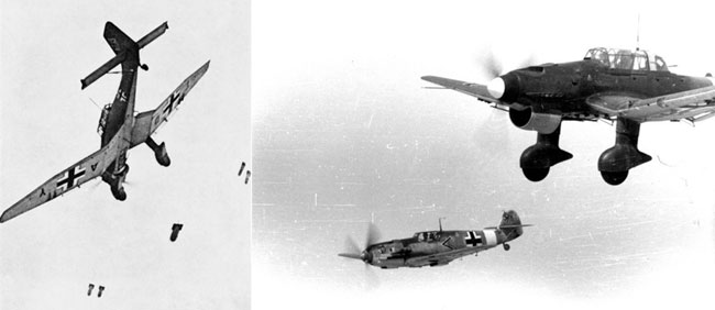 ()ްϸ鼭 ź ϴ  . ü ߾ӿ 500kg ź 1, Ϳ 50kg ź 4   ִ.<br>
()Bf 109E  ϴ Ju 87B.   װ  ȣ  Ͽ  ġ.