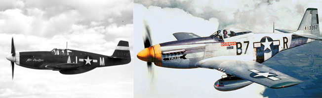 ()Ӱ  ̽  P-51B.  ӽ Mk. II Ǿ.<br>
() ĳǷ    P-51D