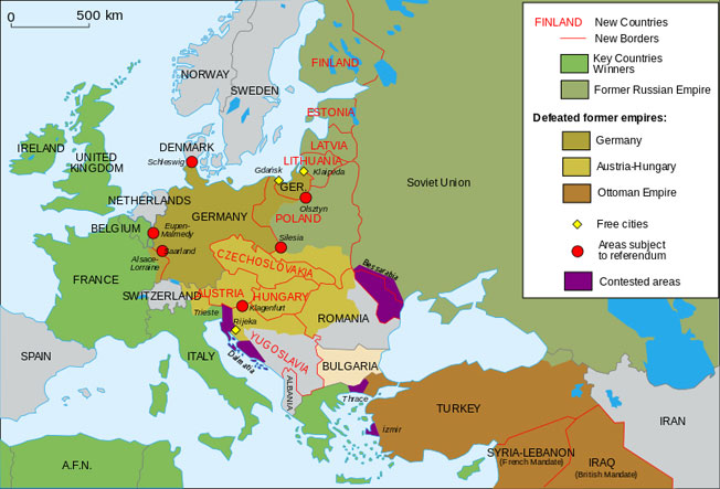 1    ȭ  . ڰǸ   Ż  , Ʈ-밡, þ ̿ Ͽ. <ó: (cc) Fluteflute (talk) Map_Europe_1923-fr.svg: Historicair at Wikimedia.org>