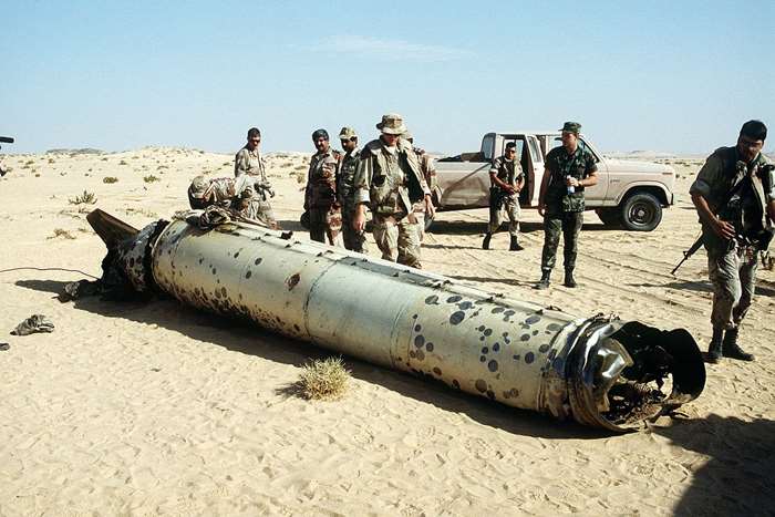 걸프전에서 이라크는 사우디아라비아와 이스라엘에 스커드 미사일을 발사하면서 전략적인 견제에 나서 스커드 미사일의 위력을 전 세계에 알렸다. <출처: 미 국방부>