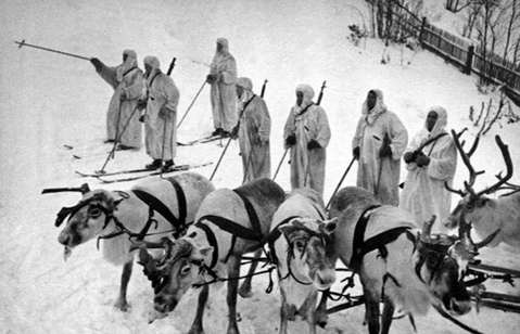 핀란드군은 스키뿐만 아니라 순록도 전장에서 활용했다. <출처: Public Domain>