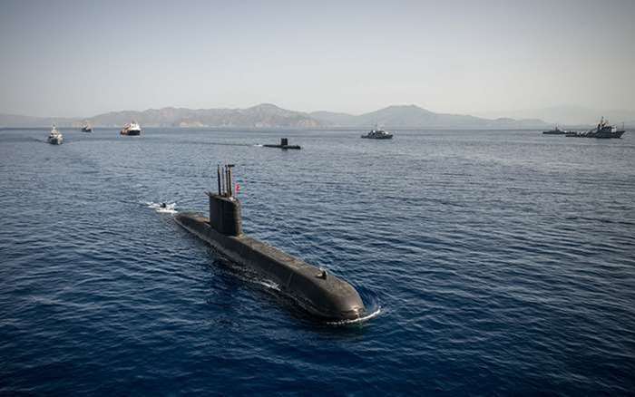 터키 해군의 209-1400급 잠수함 <출처 : dzkk.tsk.tr>