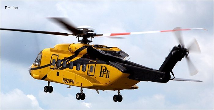 2004년 9월 첫 S-92A를 인수 받은 PHI 소속 S-92A 헬리콥터 <출처 : helis.com>