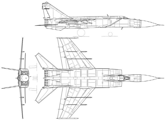 MiG-25 鵵.  ϴ ̱ ⿡  ־ٴ Ҹ  ŭ  ռ ü   ִ. <ó: (cc) Kaboldy at Wikimedia.org >