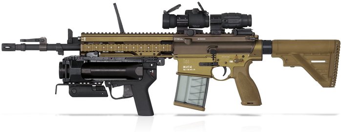 유탄발사기를 장착한 HK417A2 소총 <출처: Heckler & Koch>