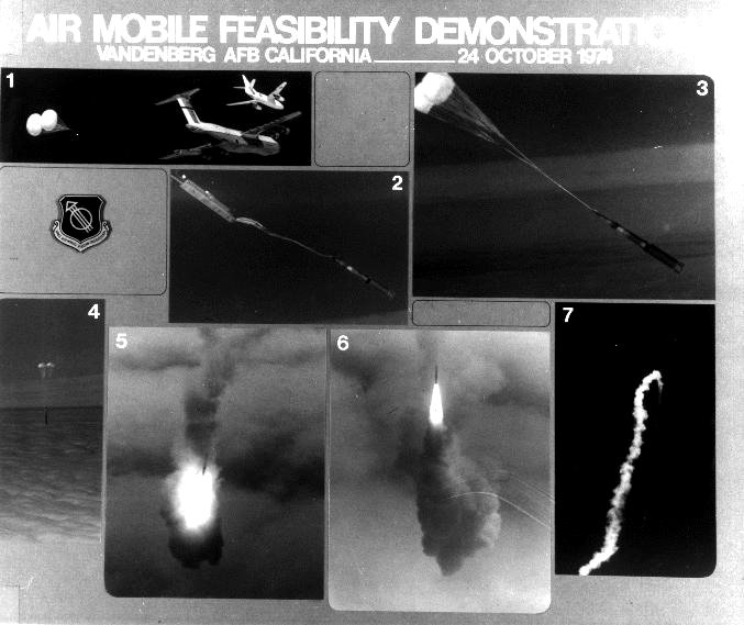 STRAT-X에 따라 시행된 1974년의 미니트맨 공중발사 시험장면 <출처: US DoD>