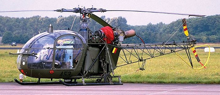 알루에트 III는 알루에트 II에 기반하고 있다. 사진은 벨기에 육군 소속의 알루에트-III 헬기 모습. <출처: US Office of the Command Historian>
