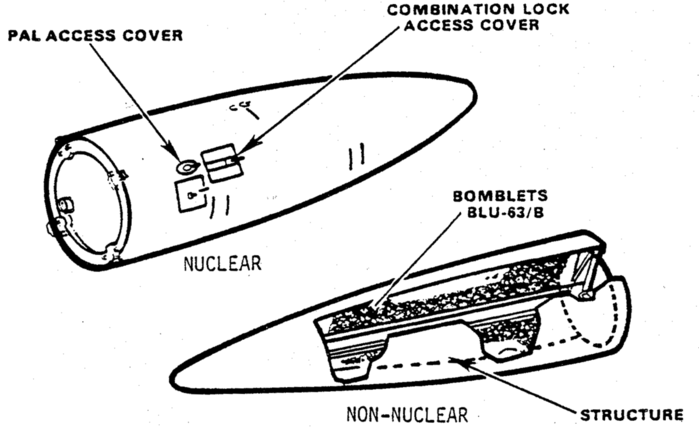 랜스 미사일의 M234 핵탄두(위)와 재래식의 M251 클러스터 탄두(아래) <출처: 미 육군>