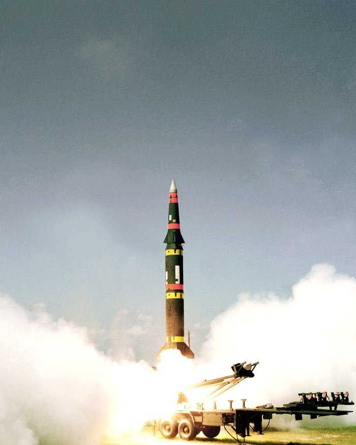 1982년 11월 2차 시험발사에서 퍼싱 2는 발사에 성공했다. <출처: 미 육군>