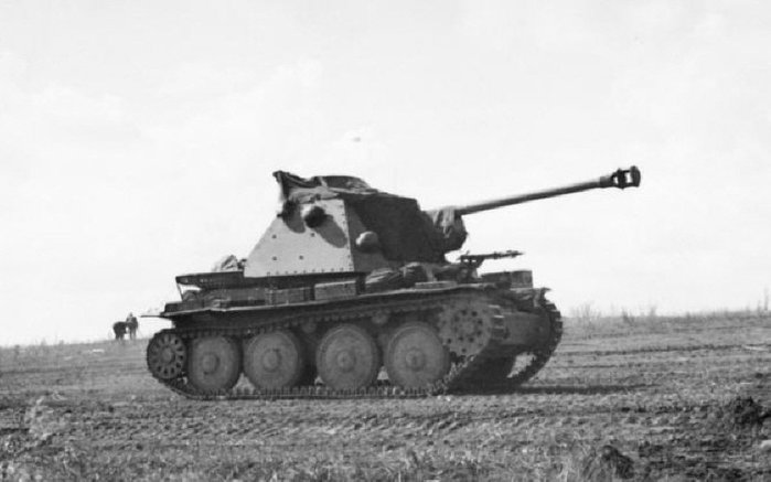 1943년 동부전선에서 활약 중인 마르더 Ⅲ Ausf. H. < 출처 : Public Domain >