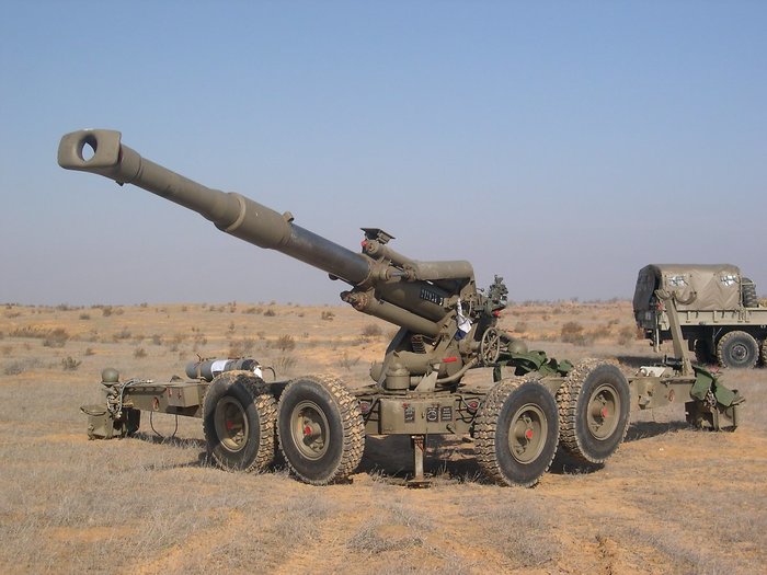 1970년대 이스라엘에 도입되어 GV4로 불린 이스라엘 솔탐의 M71 155mm 견인포 <출처 (cc) Ido Stern at wikimedia.org>