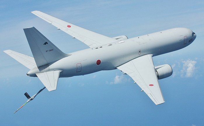 일본 항공자위대(航空自衛隊, Japan Air Self-Defense Force) 소속 KC-767A 공중 급유기. (출처: 航空自衛隊)