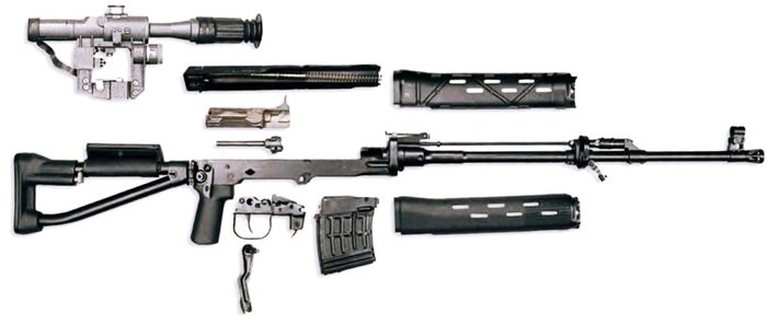 SVDS 저격소총의 야전분해 모습 <출처: Public Domain>