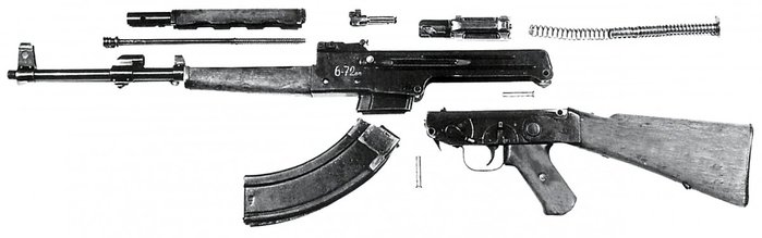 AK-46은 쇼트스트로크 가스피스톤 방식을 채용했지만 작동부품이 많다는 이유로 평가에서 탈락했다. <출처: Public Domain>