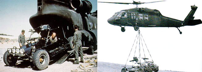 FAV는 작고 가벼운 차체로 CH-47 내부에 수납하거나 UH-60으로도 운반할 수 있었다. <출처: 미 국방부>