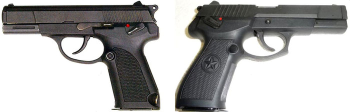 QSZ-92-5.8(좌)과 QSZ-92-9(우) 권총 <출처: Public Domain>