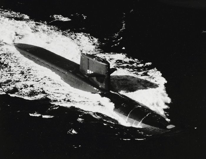 조지 워싱턴급 잠수함 선두 함인 조지 워싱턴함(SSBN-598)의 모습. (출처: US Navy/National Archive)
