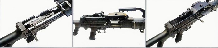 QJY-88은 기관총이면 당연하게도 롱스트로크 가스피스톤 방식이지만 약실의 움직임이 최소화하도록 설계되었다. <출처: Public Domain>