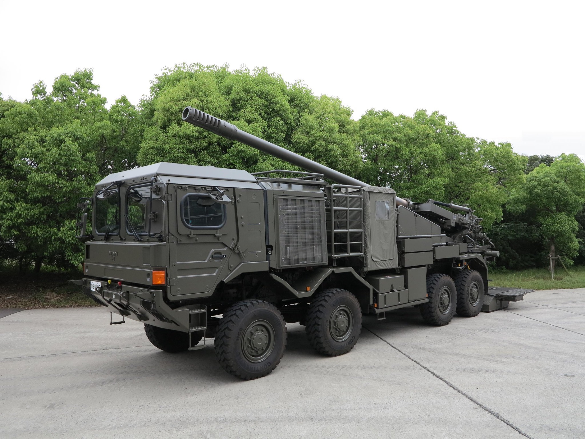 Тип 19. Type 19 155 mm Wheeled self-Propelled Howitzer. САУ Type 19. Японская САУ Type 19. Тип 19 155-мм колесная самоходная гаубиц.