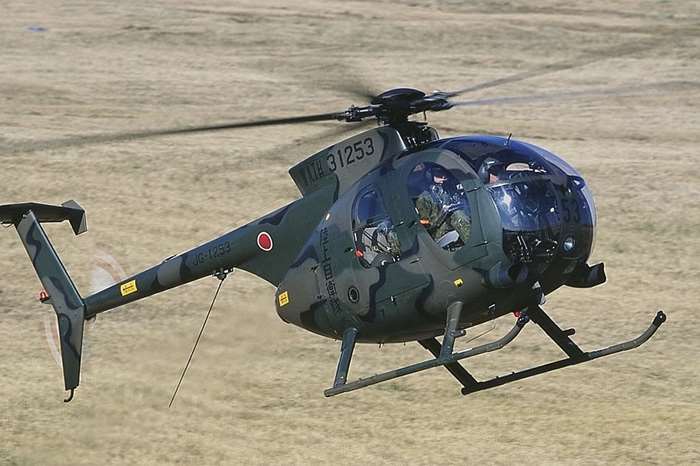 MD 500M 디펜더의 일본 면허생산판인 OH-6J 관측헬기 <출처: 일본 육상자위대>