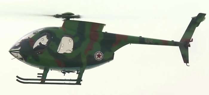 북한군이 운용 중인 MD 500E 헬기의 모습 <출처: 유용원의 군사세계>