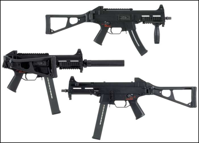 UMP 기관단총 시리즈. 맨 위부터 UMP9, UMP40, UMP45 순서이다. <출처: Heckler & Koch GmbH>
