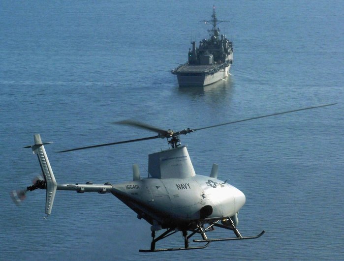 MQ-8B 파이어 스카우트 무인헬기 <출처 : 미 해군>