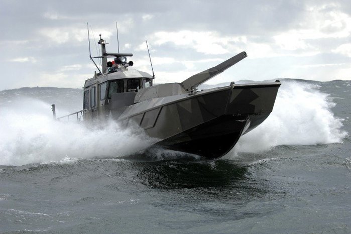 NEMO는 크기가 작아 소형 상륙지원정에도 탑재가 가능하다. 사진은 핀란드 해군의 워터켓 M14급 상륙정. <출처 : patriagroup.com>