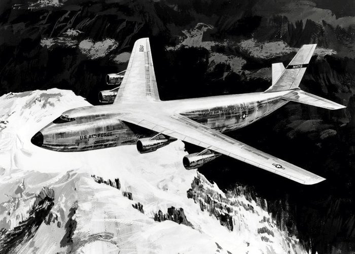 보잉이 제출한 CX-HLS 설계안. 보잉은 이 설계경험을 바탕으로 보잉 747 여객기를 만들어낼 수 있었다. <출처: Public Domain>
