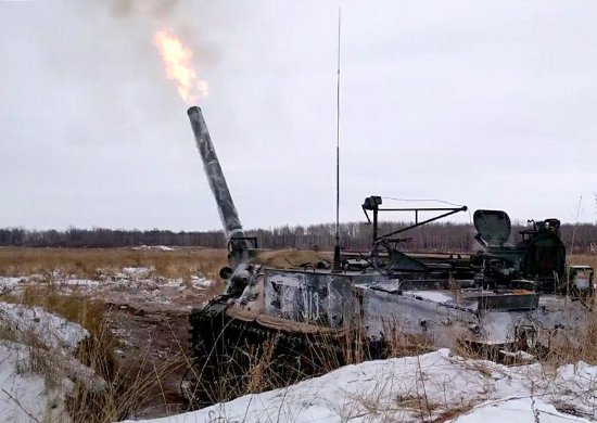 포탄 발사 장면 <출처 : 러시아 국방부>