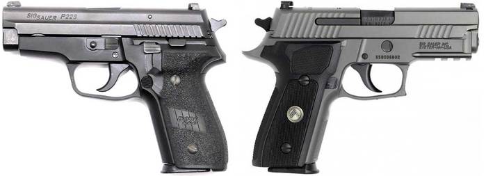 P229 초기 모델(좌)과 P229 리전(우) <출처: Public Domain>