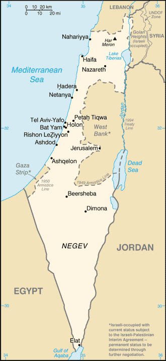 ̽  (Gaza Strip) 丣ܰ (West Bank) ġ <ó: US Department of State Archive>