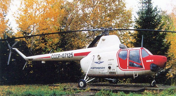 카잔 항공기 공장에 전시 중인 초기 생산형 Mi-1