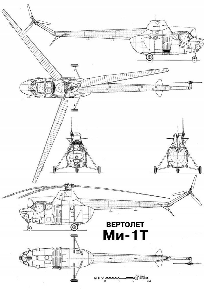 Mi-1의 각 부 드로잉 <출처 : topwar.ru>