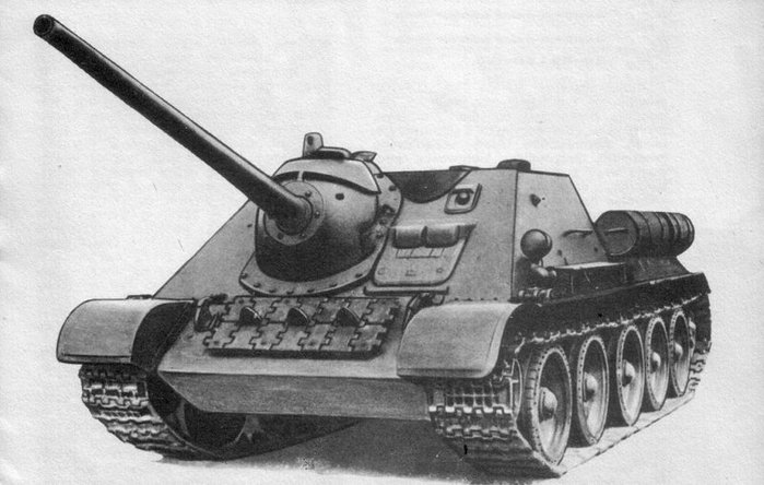 SU-85 < 출처 : Public Domain >