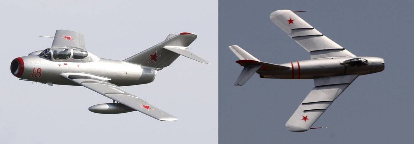 (좌) MiG-15, (우) MiG-17 <출처: Public Domain>