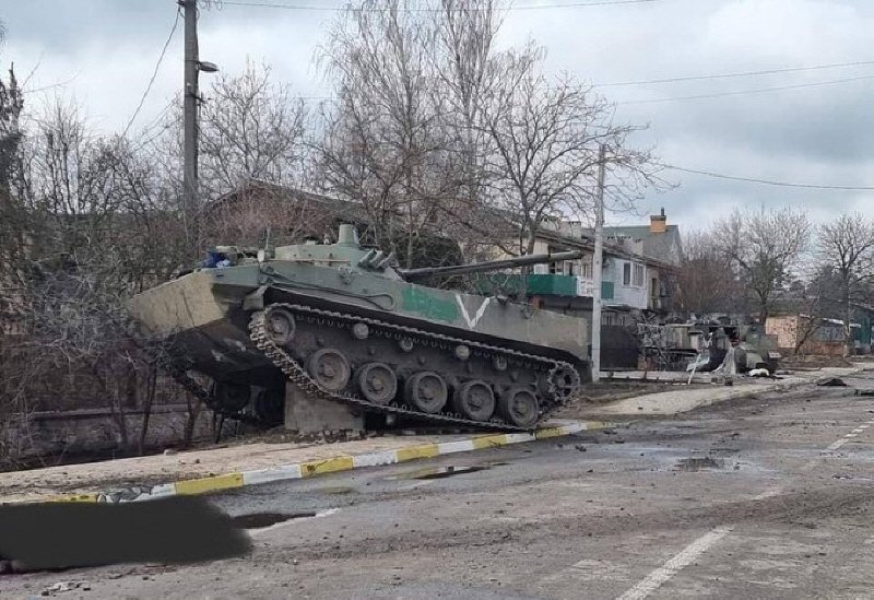 우크라이나군의 공격으로 격파된 러시아군의 BMD-4M. < @ UAWeapons >
