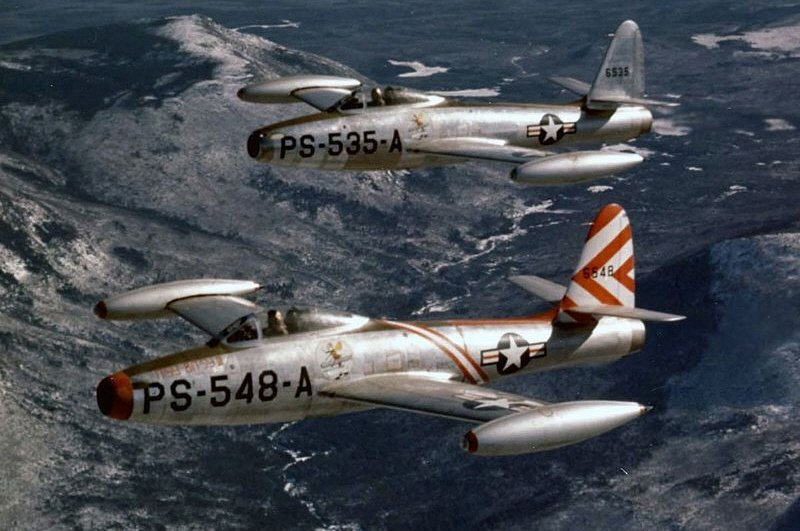 F-84는 F-80(P-80)과 더불어 미 공군이 초창기에 운용한 주력 제트전투기다. 하지만 공중전에서 기대만큼 성능이 나오지 않아 공격기로 임무가 바뀌면서 명성을 얻었다. < Public Domain >