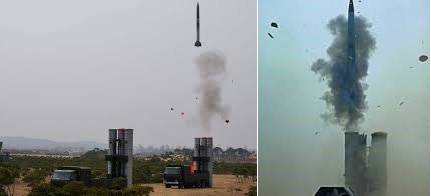 북한의 번개 5호(좌)와 중국의 HQ-9(우)은 미사일의 형상, 발사 방식, 유도 방식이 모두 일치한다. <출처 : Missile threat>