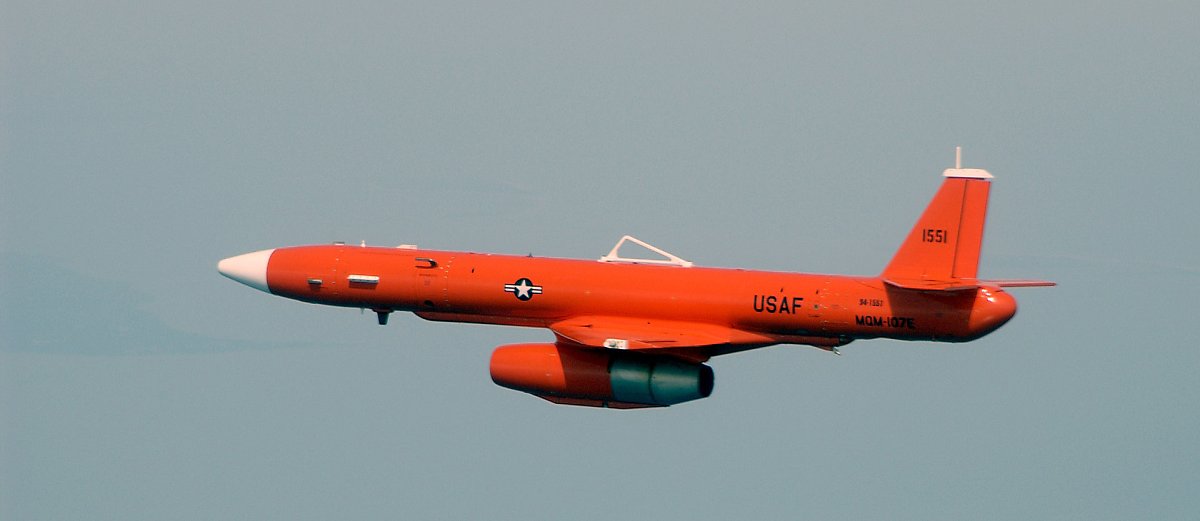미국 비치크래프트(Beechcraft) 사의 MQM-107E 스트리커(Streaker) 공중표적기. 대한민국 공군도 2013년까지 D형을 운용했다. (출처: US Air Force)